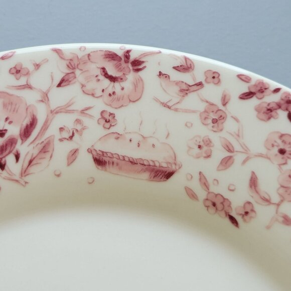 Pfaltzgraff Delicious Dinner Plate Red Apples & Floral Fall Autumn Farmhouse - Picture 3 of 11